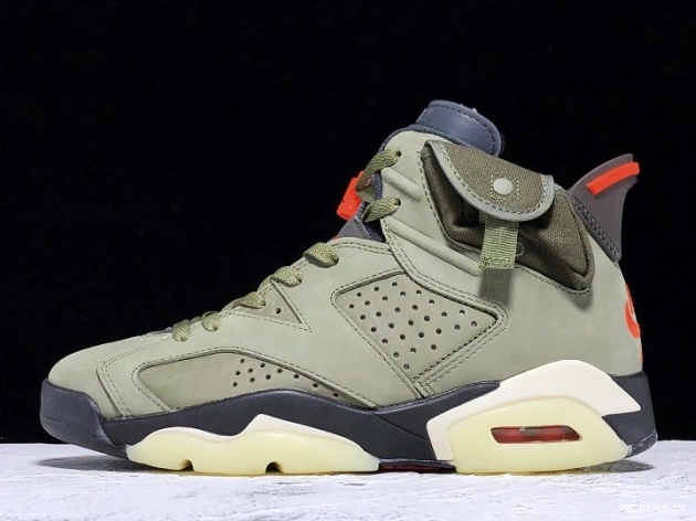 CN1084-200 Travis Medium Scott x Air 6 Olive Jordan 0720